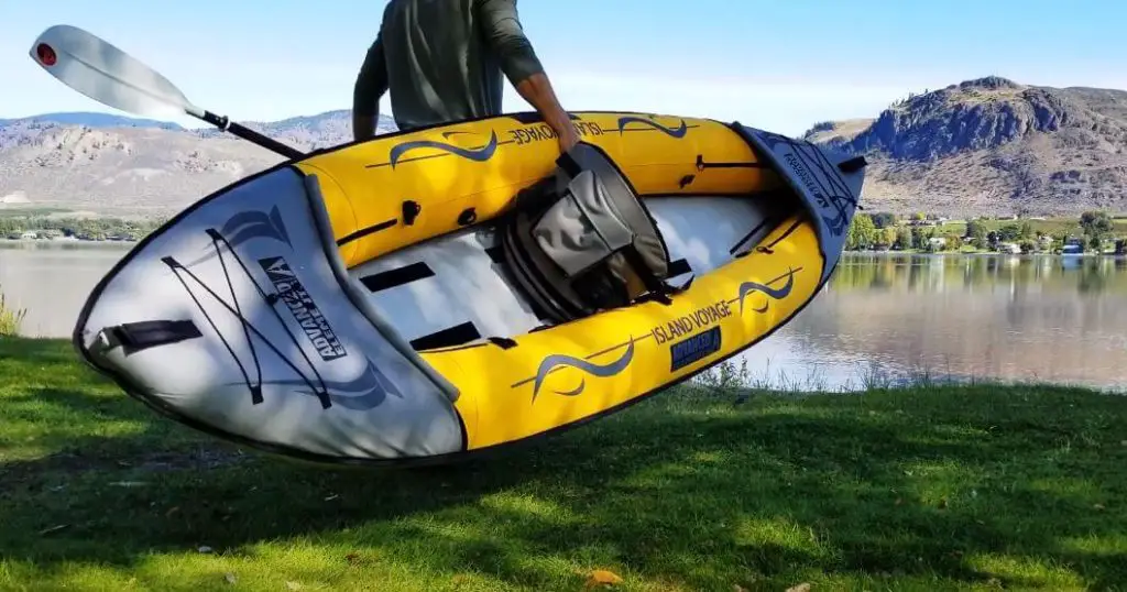 Going for kayaking on Advanced Elements Island Voyage 2 Inflatable Kayak