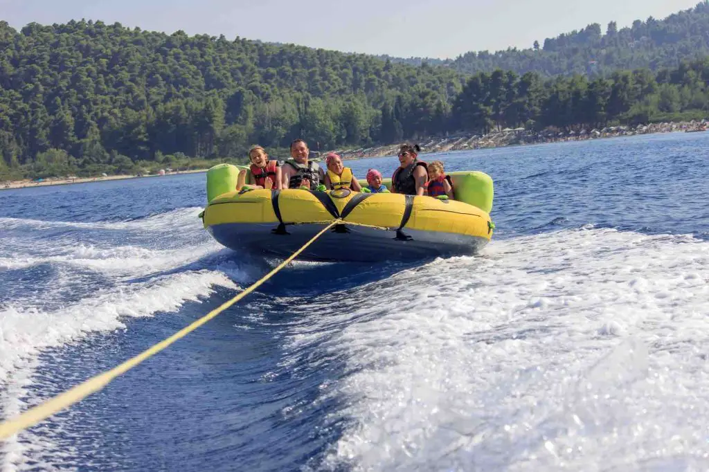 Family ride on the sea