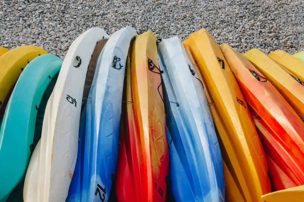 group of kayaks